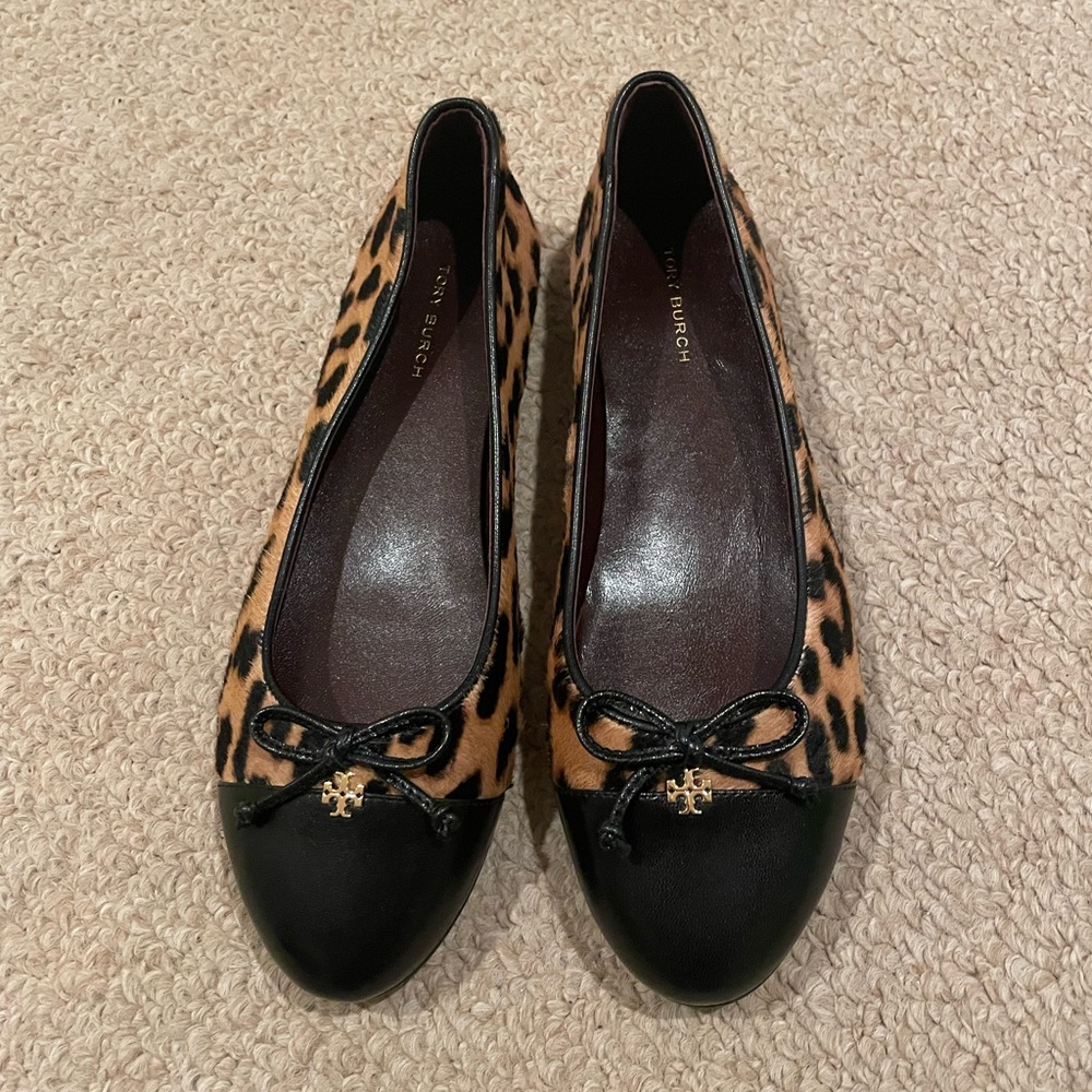 Tory Burch Leopard Print Cap Toe Ballet Flats brand new size 6